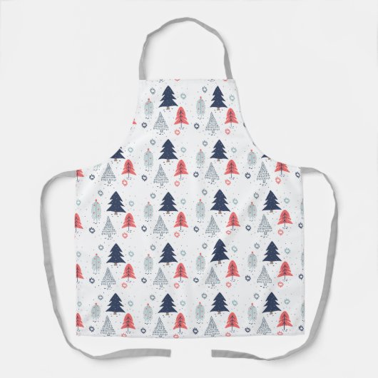 Merry Kerstfeestay Cute Doodle Forest Schort (Voorkant)