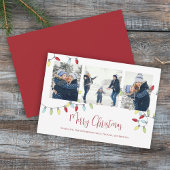 Merry Kerstfeestay Cute String Lights 3 Foto Feestdagenkaart