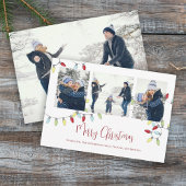 Merry Kerstfeestay Cute String Lights 4 Foto Feestdagenkaart