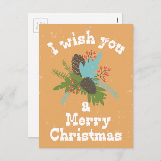 Merry Kerstfeestay Decor Feestdagenkaart (Voorkant / Achterkant)