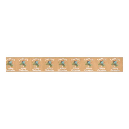 Merry Kerstfeestay Decor Grosgrain Lint (Voorkant)