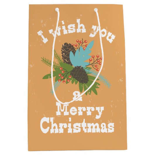 Merry Kerstfeestay Decor Medium Cadeauzakje (Voorkant)