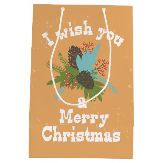 Merry Kerstfeestay Decor Medium Cadeauzakje (Achterkant)