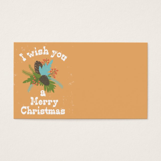 Merry Kerstfeestay Decor Visitekaartjes (Voorkant)