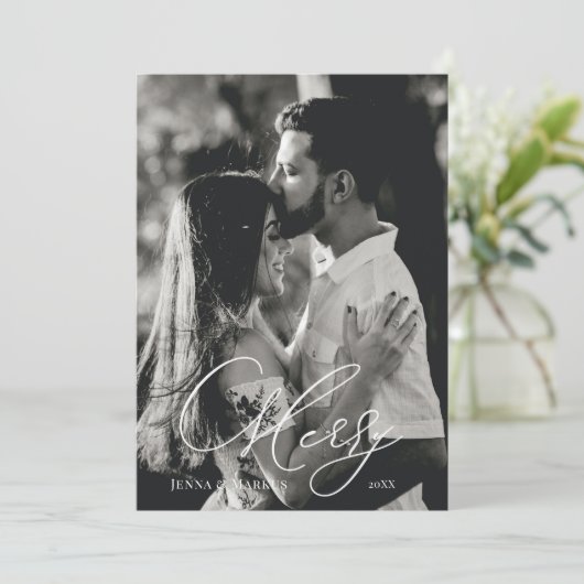 Merry Kerstfeestay Design Feestdagenkaart (Staand voorkant)