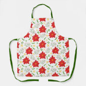 Merry Kerstfeestay Floral Poinsettia Pattern Schort (Voorkant)