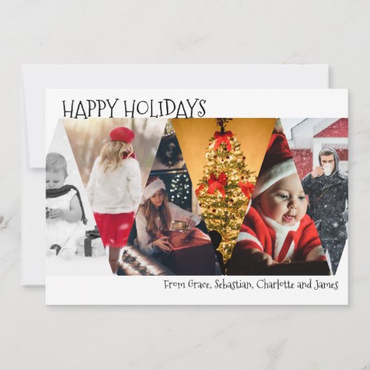 Merry Kerstfeestay Foto Collage Feestdagenkaart (Voorkant)