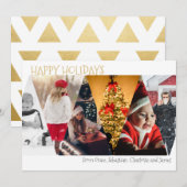 Merry Kerstfeestay Foto Collage Feestdagenkaart (Voorkant / Achterkant)
