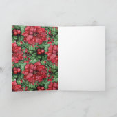 Merry Kerstfeestay Foto Floral Berry Feestdagen Kaart (Binnen)