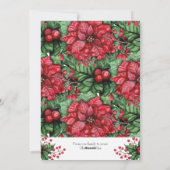 Merry Kerstfeestay Foto Floral Berry Feestdagenkaart (Achterkant)