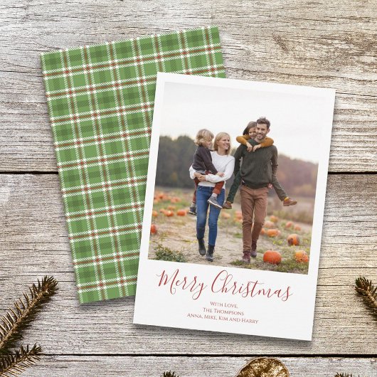 Merry kerstfeestay Green Red Country Pset Feestdagenkaart