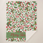 Merry Kerstfeestay Mistletoe Sherpa Blanket Deken (Voorkant)