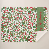 Merry Kerstfeestay Mistletoe Sherpa Blanket Deken (Voorkant (horizontaal))