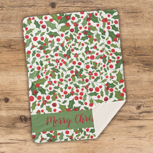 Merry Kerstfeestay Mistletoe Sherpa Blanket Deken
