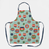 Merry Kerstfeestay  Ornament Pattern Schort (Voorkant)