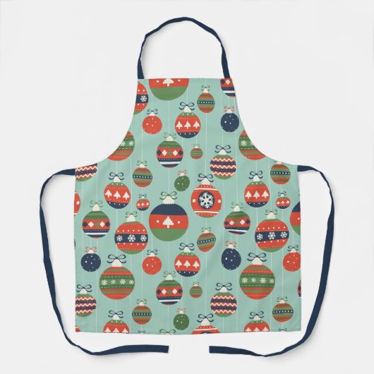 Merry Kerstfeestay  Ornament Pattern Schort (Voorkant)