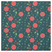 Merry Kerstfeestay Poinsettia Holly Pattern Stof (Swatch)