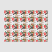 Merry Kerstfeestay Pug Dog Tissuepapier (Voorkant)