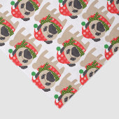 Merry Kerstfeestay Pug Dog Tissuepapier (Detail)