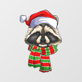 Merry Kerstfeestay Raccoon Window Cling Raamsticker (Vel)