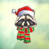 Merry Kerstfeestay Raccoon Window Cling Raamsticker (Vel 3)