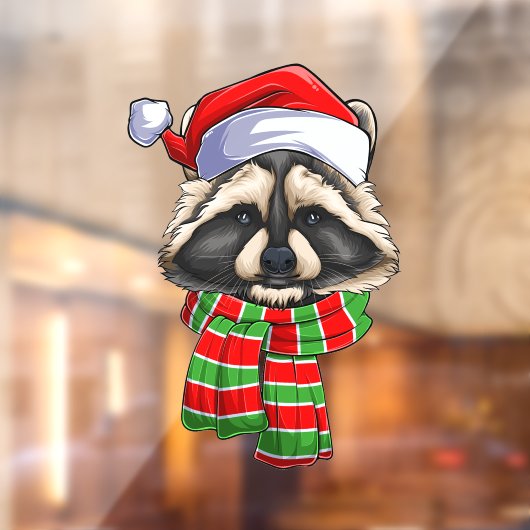 Merry Kerstfeestay Raccoon Window Cling Raamsticker (Vel 2)