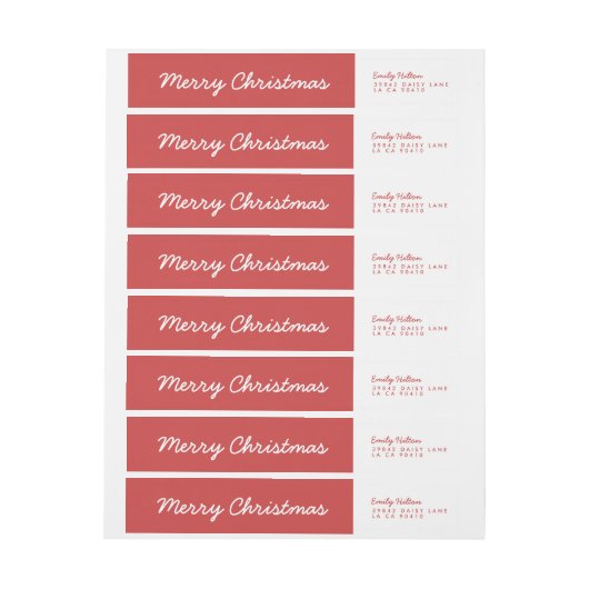 Merry Kerstfeestay Red Banner Adres (Vel)