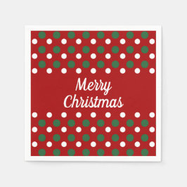 Merry Kerstfeestay Red Polka Dots Servet