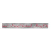 Merry Kerstfeestay Silver Satin Ribbon Satijnen Lint (Voorkant)