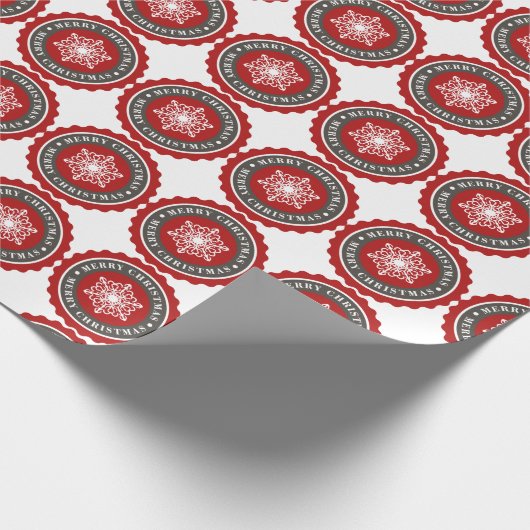 Merry Kerstfeestay Snowflake Cadeaupapier (Hoek)