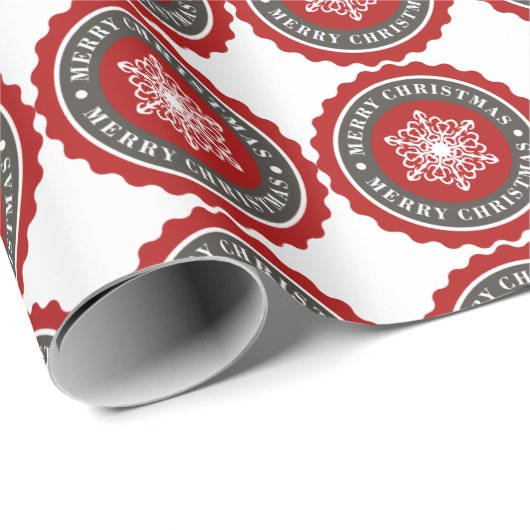 Merry Kerstfeestay Snowflake Cadeaupapier (Rol Hoek)