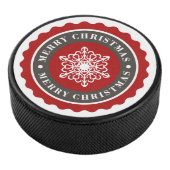 Merry Kerstfeestay Snowflake Hockey Puck (3/4)
