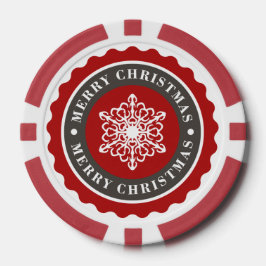 Merry Kerstfeestay Snowflake Poker Chips