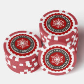 Merry Kerstfeestay Snowflake Poker Chips (Opstapeling)