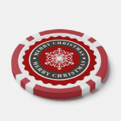 Merry Kerstfeestay Snowflake Poker Chips (Enkel)
