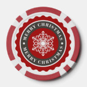 Merry Kerstfeestay Snowflake Poker Chips (Achterkant)