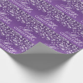 Merry Kerstfeestay String Lights Paars Cadeaupapier (Hoek)