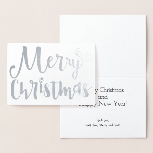 Merry Kerstfeestay Typography Silver Foil Folie Kaarten (Display)