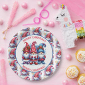 Merry Kerstfeestdagen Gnomes Papieren Bordje (Feest)