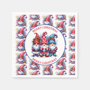 Merry Kerstfeestdagen Gnomes Servet