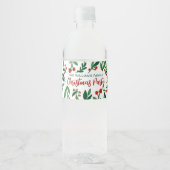 Merry kerstfeestelijke Holly Berry - Gepersonalise Waterfles Etiket (Voorkant)