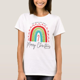 Merry kerstfeestelijke regenboogsnoepriet Heart T Tri-Blend Shirt