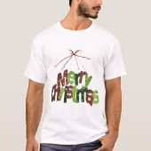 Merry kerstfeestelijke typografie t-shirt (Voorkant)