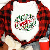 Merry kerstfeestelijke typografie Tri-Blend shirt