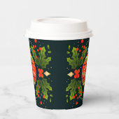 Merry Kerstfeestestive Bauble Floral Holly Papieren Bekers (Links)