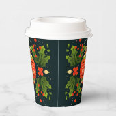 Merry Kerstfeestestive Bauble Floral Holly Papieren Bekers (Rechts)