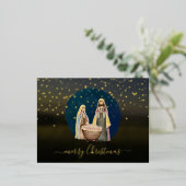 Merry-kerstfeestschildering Folie Feestdagen Briefkaart (Staand Voorkant)