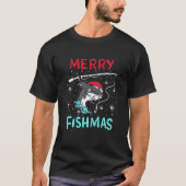 Merry KerstFishmas Funny Catfish Fisherman Xm T-shirt (Voorkant)