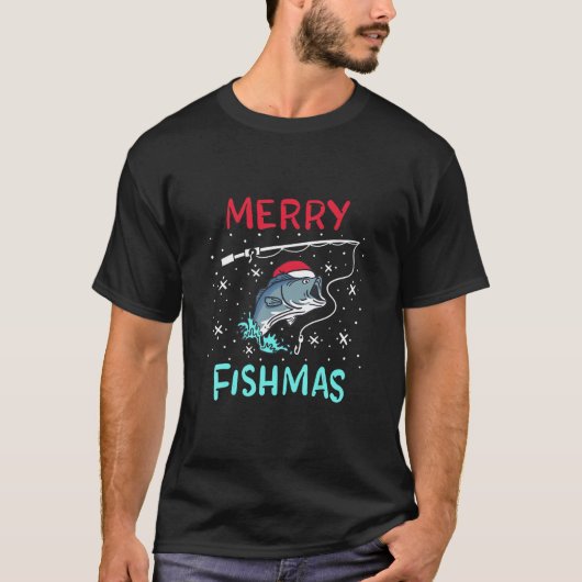 Merry KerstFishmas Funny Vist viscadeau T-shirt (Voorkant)