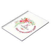 Merry KerstFloral Flowers Bouquet Design Notitieboek (Linkerzijde)